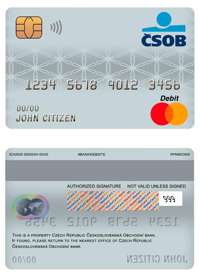 Czech Republic Ceskoslovenska Obchodni bank visa debit card